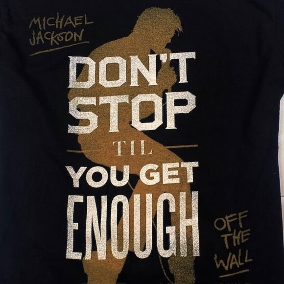 NWOT Michael Jackson Don't Stop Til' You Get Enough Tee Shirt Black, Size Large - Picture 2 of 2